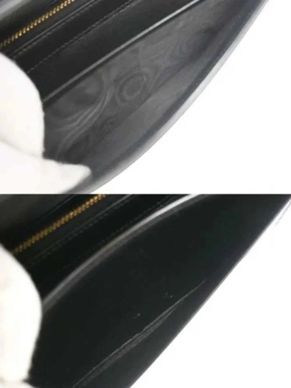 SAINT LAURENT YSL Logo Bifold Long Wallet Leather Black GHW Italy 68KP489 - Picture 14 of 16